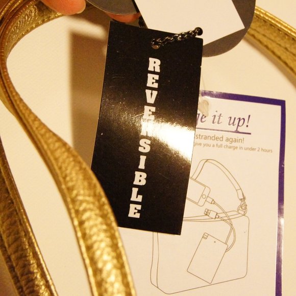 Imoshion Large Reversibile Genuine Faux Leather Bag-In-A-Bag Tote - Picture 12 of 12